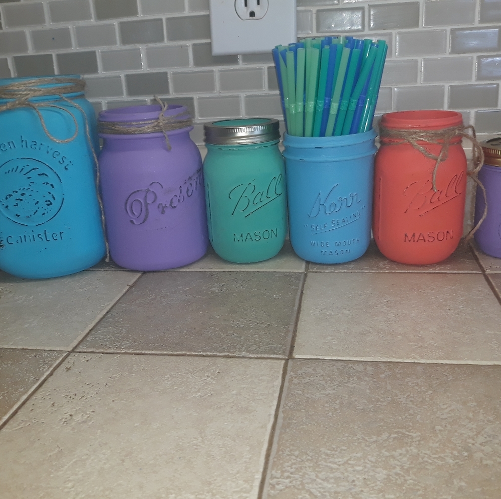 Hand Painted Mason Jars